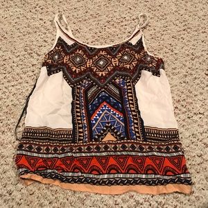 Forever21 tribal boho print tank top size med